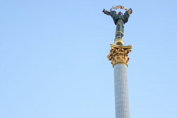 Fototapeta na wymiar Monument on Independence Square in Kyiv. Ukraine.