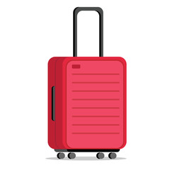 travel stroller suitcase bag isolated jpeg luggage illustration that symbolize travelling and getting new emotions, suitcase  with pockets isolated on white background jpg image illustration