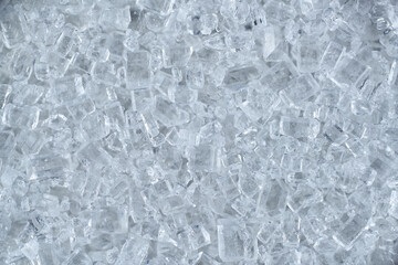 crystals cubes of white refined sugar macro under the microscope