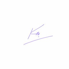Km initial handwriting logo vector