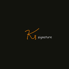 Ks initial handwriting logo vector