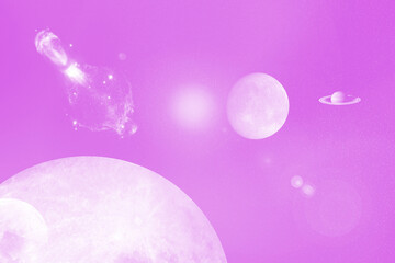 Planets and stars, constelations and Universe Nebula on Milky Way. Scientific futuristic esoteric...