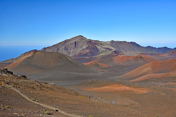 Fototapeta na wymiar View of the sacred Haleakala Crater summit on Maui island, Hawaii a U..S. National Park