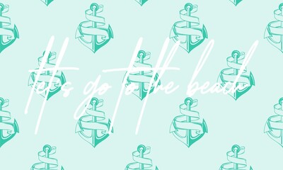 Let's go to the beach quote hand driven letters, travel, invitation, summer related item.