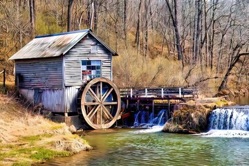 old mill on the river