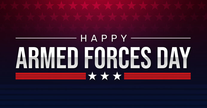 Armed Forces Day Celebration Concept Patriotic Background with Gradient and Stars. America celebrates this day to honor the services of all military forces