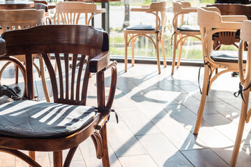 Chair in a cafe in the sun