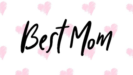 Obraz premium Happy Mother's Day Heart-Typocraphic illustration vector Calligraphy Background, celebration card,printable, ornaments celebrations, gift card invitation 