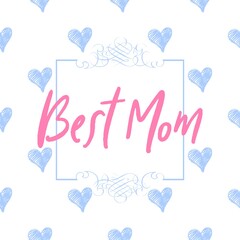 Happy Mother's Day Heart-Typocraphic illustration vector Calligraphy Background, celebration card,printable, ornaments celebrations, gift card invitation
