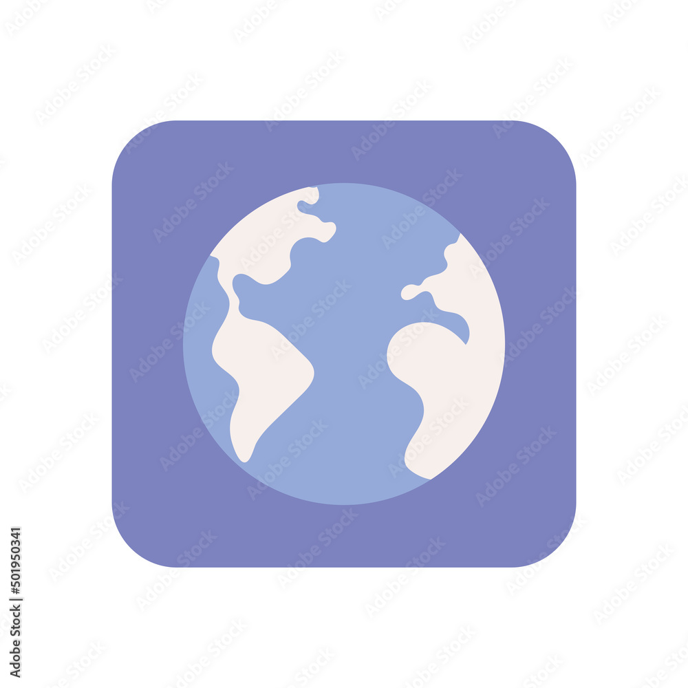 Wall mural globe map button