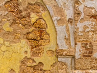 Hundreds of year old fort wall in the El Morro Castle in Old San Juan Puerto Rico