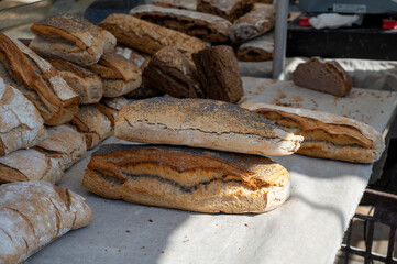 Sour dough bread made and baked with natural yeast starter