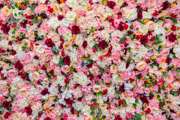 Indian wedding reception beautiful floral backdrop