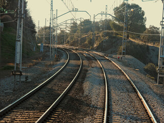 Fototapeta na wymiar Morning at the railroad