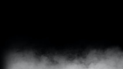White smoke or fog isolated on black background.