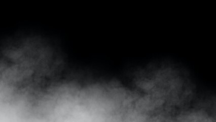 White smoke or fog isolated on black background. - obrazy, fototapety, plakaty