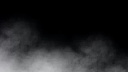 Foto op Plexiglas Witte rook of mist geïsoleerd op zwarte achtergrond. © ธนพล สินสร้าง