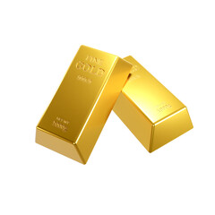 Gold bars. Money saving concept. Investing in gold. 3D Illustration.