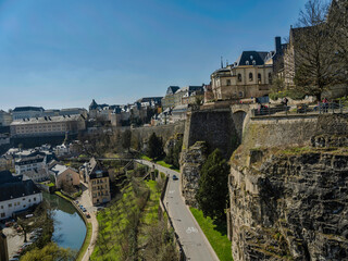 Fototapeta premium Upper and lower Luxembourg town