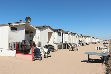 Beach houses in the sun