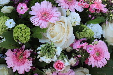 White and pink flower arrangement