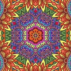 Colorful Mandala Flowers Pattern Boho Symmetrical 1123