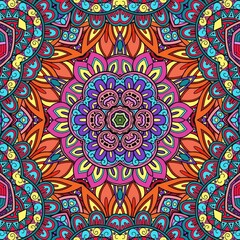 Colorful Mandala Flowers Pattern Boho Symmetrical 1114