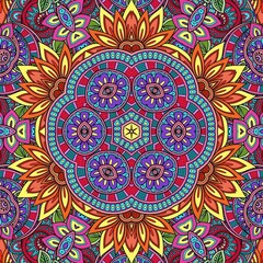 Colorful Mandala Flowers Pattern Boho Symmetrical 1106