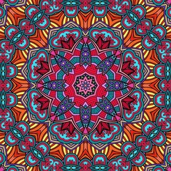 Colorful Mandala Flowers Pattern Boho Symmetrical 1052
