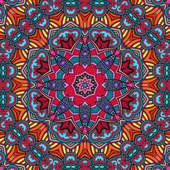 Colorful Mandala Flowers Pattern Boho Symmetrical 1052
