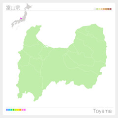 富山県の地図・Toyama Map