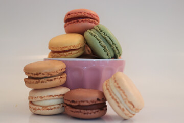 Macarons in pastel colors