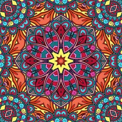 Colorful Mandala Flowers Pattern Boho Symmetrical 970