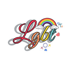 Gay pride background. LGBT day. Vector illustration with colorful realistic style. Stickers, flyers, logo designs.