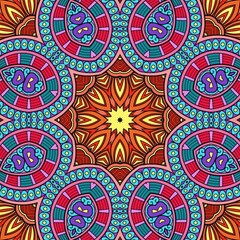 Colorful Mandala Flowers Pattern Boho Symmetrical 953