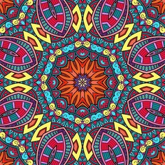 Colorful Mandala Flowers Pattern Boho Symmetrical 888