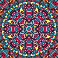 Colorful Mandala Flowers Pattern Boho Symmetrical 882
