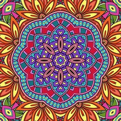 Colorful Mandala Flowers Pattern Boho Symmetrical 874
