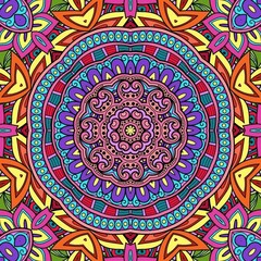 Colorful Mandala Flowers Pattern Boho Symmetrical 873