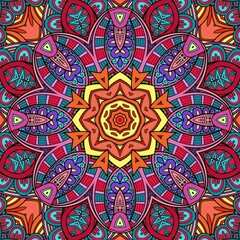 Colorful Mandala Flowers Pattern Boho Symmetrical 829