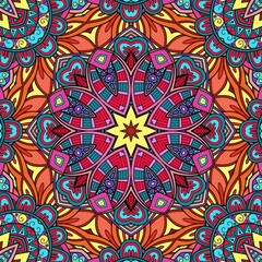 Colorful Mandala Flowers Pattern Boho Symmetrical 826