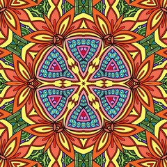 Colorful Mandala Flowers Pattern Boho Symmetrical 809