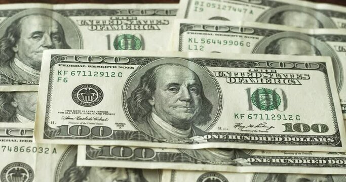 A bunch of Old Jefferson and full 100 dollar bill 4k