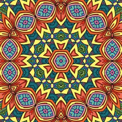 Fototapeta premium Colorful Mandala Flowers Pattern Boho Symmetrical 780