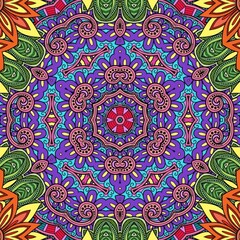 Colorful Mandala Flowers Pattern Boho Symmetrical 723
