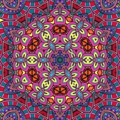 Colorful Mandala Flowers Pattern Boho Symmetrical 721