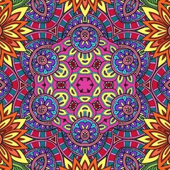 Colorful Mandala Flowers Pattern Boho Symmetrical 710