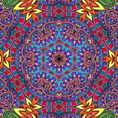 Colorful Mandala Flowers Pattern Boho Symmetrical 707