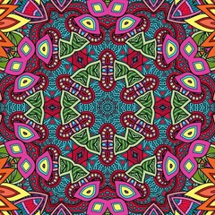 Colorful Mandala Flowers Pattern Boho Symmetrical 644