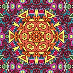 Colorful Mandala Flowers Pattern Boho Symmetrical 636